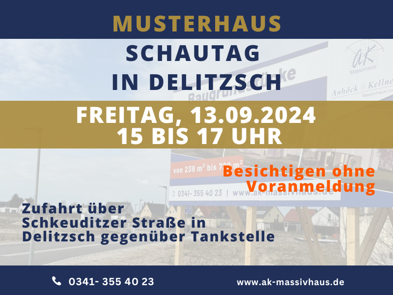 Musterhaus-Schautag am 13.09.2024 im Baugebiet Delitzsch